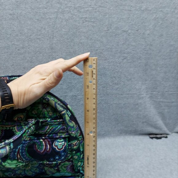 Vera Bradley  Retired Blue Rhapsody print Shoulder bag Handbag In Green Paisley - Picture 4 of 7